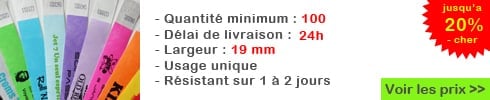 Bracelets en Tyvek personnalisés, 19 mm, impression en couleurs | PDC
